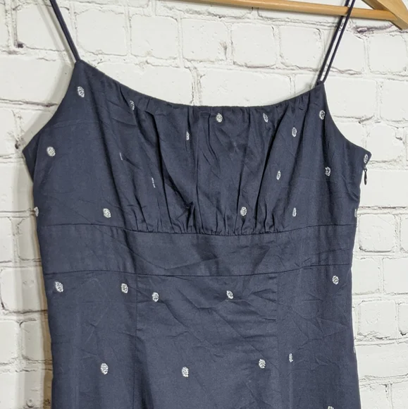 Ann Taylor Navy Silver Metallic Dress 0P Petite - Picture 5 of 7